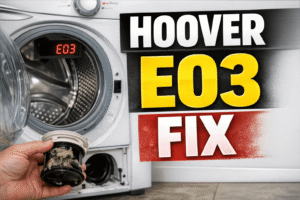 Hoover washing machine E03 error — blocked filter and drain hose fix